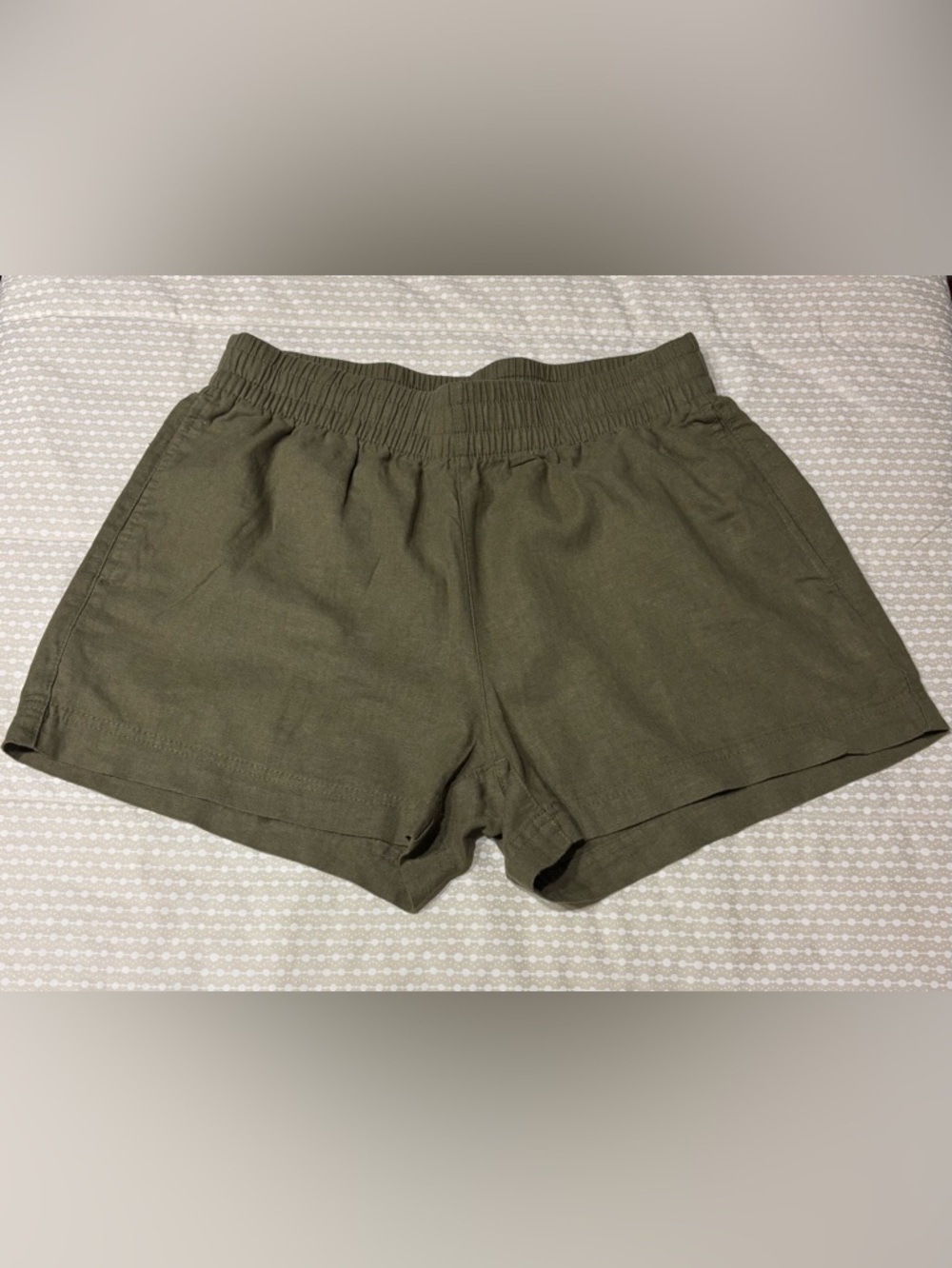 Old Navy Women’s High-Waisted Linen-Blend Pull-On 3.5” Shorts Olive Size M